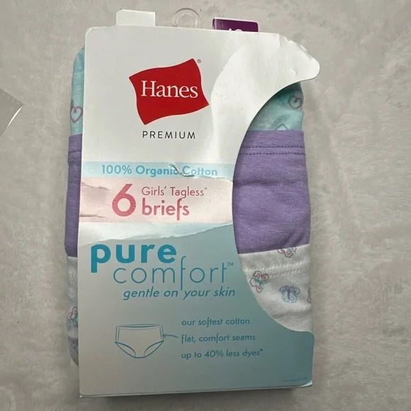 Hanes 6-Pack Premium Pure Comfort Hipsters Underwear size 10  Cotton 100%