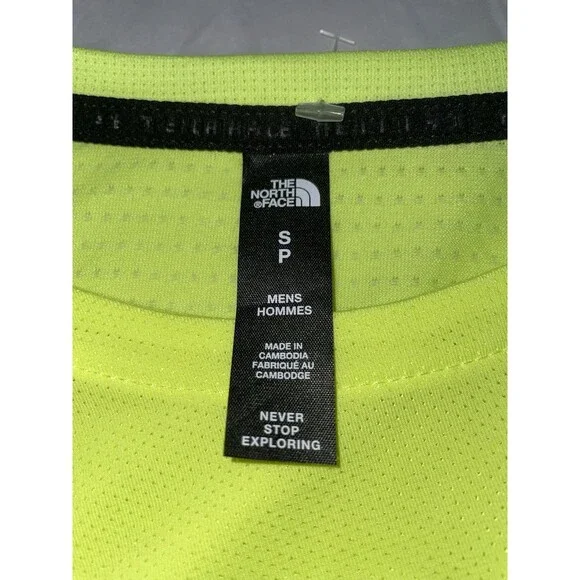 The North Face FlashDry Mesh Performance Tee Mens S LED Yellow NWT