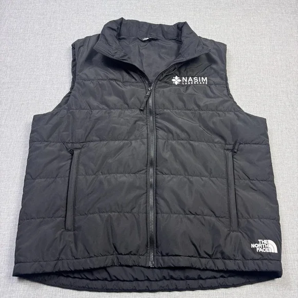 The‎ North Face Puffer Vest Mens XL Black Insulated Quilted Full Zip Logo