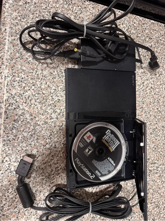 Sony PS2 Slim Console with Guitar Hero III Disc - Black
