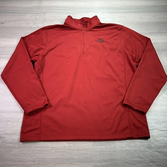 The North Face Pullover Mens XL Red Quarter Zip‎ Fleece Sweatshirt Outdoor