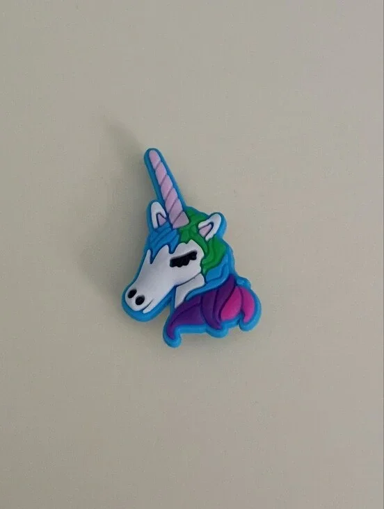 10 for $10 Jibbitz Croc Charms - Unicorn Face w/ Multicolored Hair 2