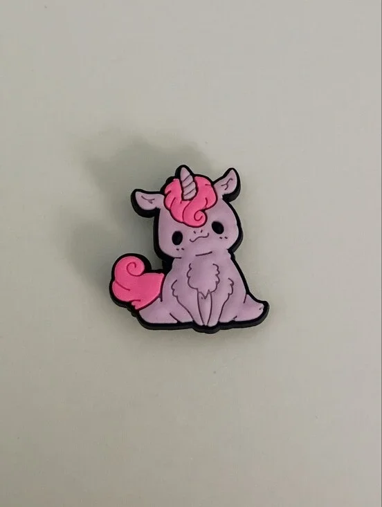 10 for $10 Jibbitz Croc Charms - Pink Unicorn With Pink Hair Mane & Tail 3