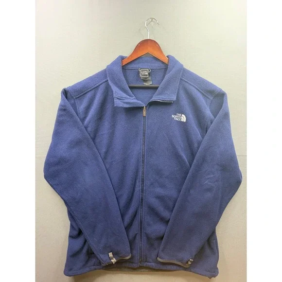 The North Face Fleece Jacket Mens Blue Full Zip Mock Neck XXL