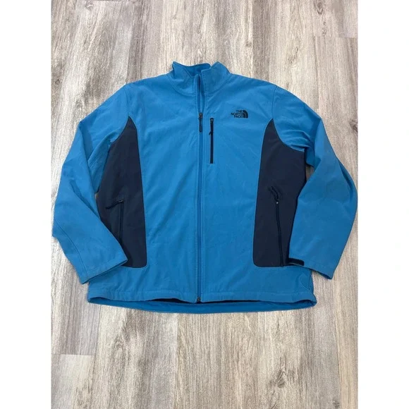 The North Face Shellrock Softshell Jacket Mens XXL Blue Navy Full Zip Outdoor