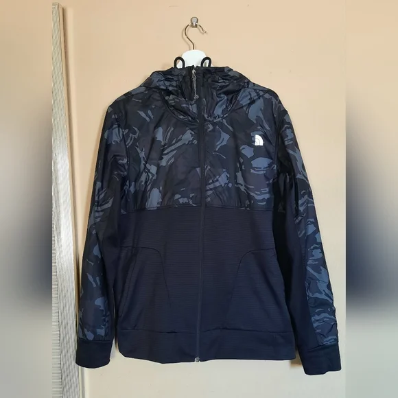 The North Face Men's Black and Gray Lightweight Jacket Sweatshirt Hoodie