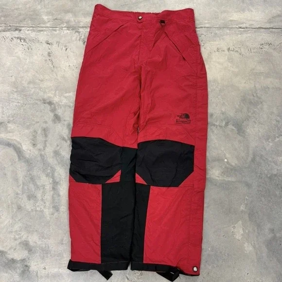 The North Face Extreme Gear Ski Pants Red Black Vintage Mens Snow Trousers‎ 90s