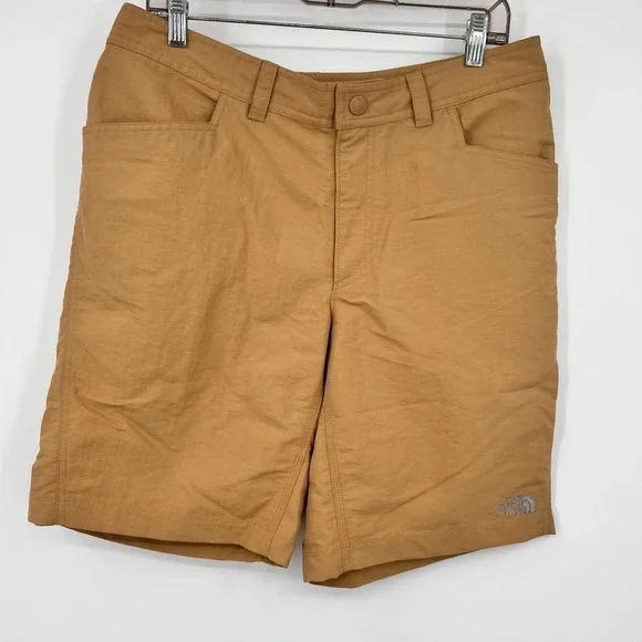 The North Face Mens Hiking Shorts Tan Khaki Nylon Size 32 Regular 10 Inch Inseam