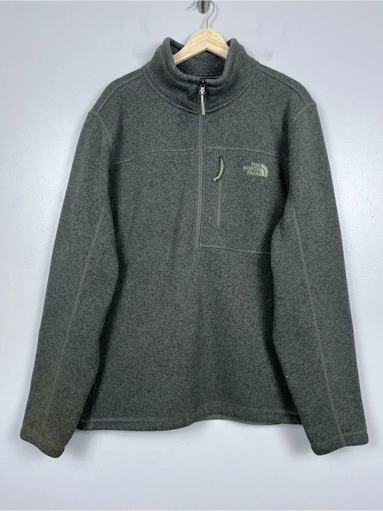 The North Face Men's Fleece 1/2 Zip Green Pullover Size XL; Outdoor, Gorpcore