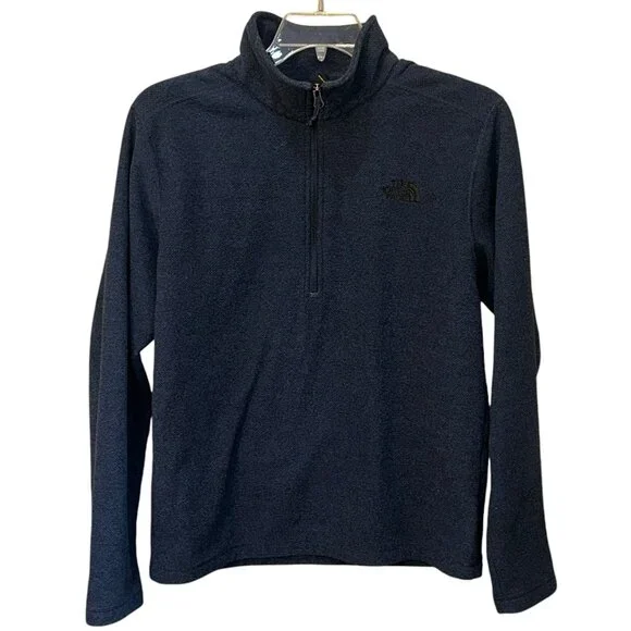 The North Face Blue 1/4 Zip Pullover Sweater Medium Winter Warm Textured Comfort
