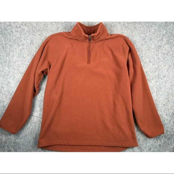 The North Face 1/4 Zip Sweatshirt Men's‎ Size XL Rust Knit Long Sleeve Pullover
