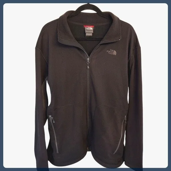North Face TKA Stealth Fleece Soft‎ shell Jacket Men's XL Blackout Logo Full Zip