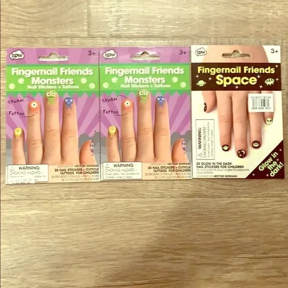 Fingernail Friends nails stickers +tattoos bundle 2
