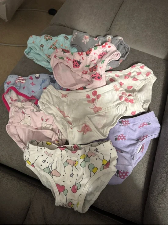 Girls' Printed Cotton Underwear - Pink, Purple, White