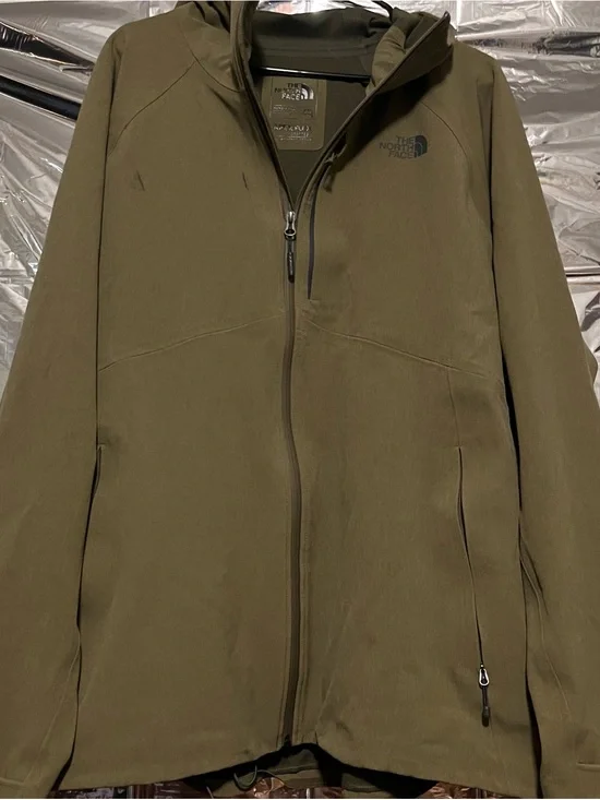 The North Face Men's Olive Hooded Rain Jacket