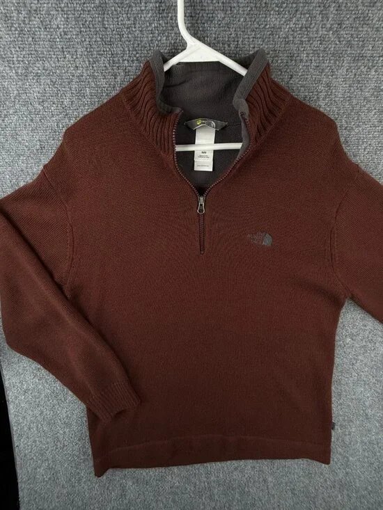 North Face A5 Series Sweater Men 1/4 Zip Wool Blend Long Sleeve Hiking Knit