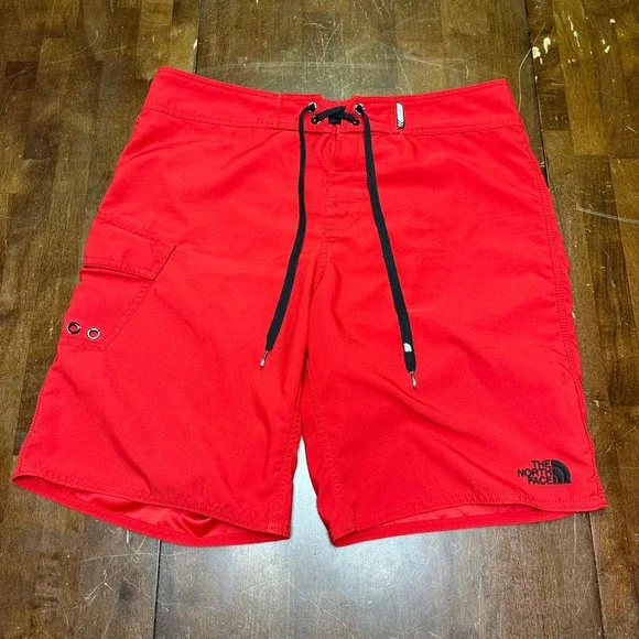 The North Face Board Shorts Mens 36 Red Cargo Pocket Swim Trunks