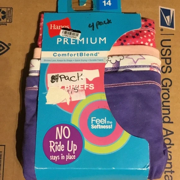 Hanes Girls' Purple and Pink Briefs - 4 Pack