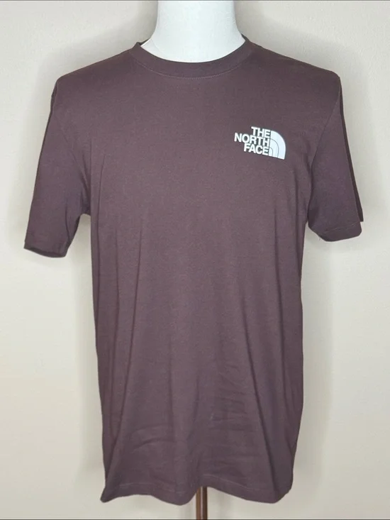 The North Face mens brown short sleeve t-shirt Never Stop Exploring size M.