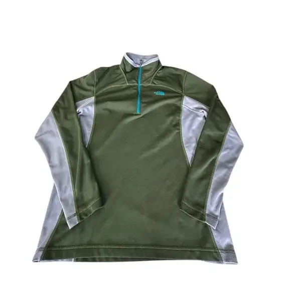 The North Face 100 WT Cinder Jacket 1/4 Zip Men's Large English Green Fleece