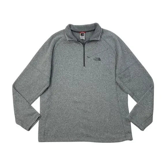 The North Face Sweatshirt Mens L Large Iron Grizzly Fleece Quarter Zip Pullover