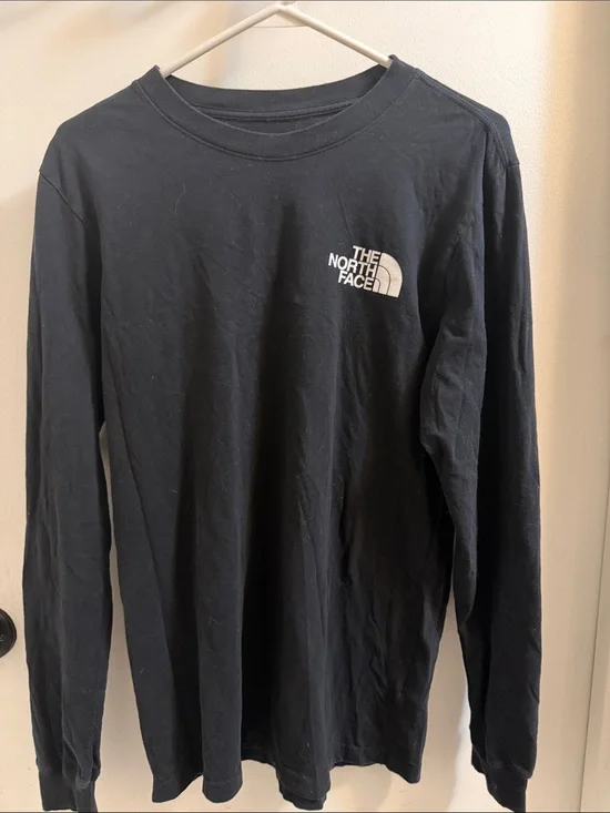The North Face Black Long Sleeve Logo Shirt- MENS