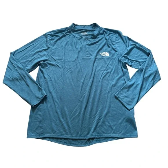 The North Face‎ Pullover Mens Blue 1/4 Zip Long Sleeve Activewear SIZE L
