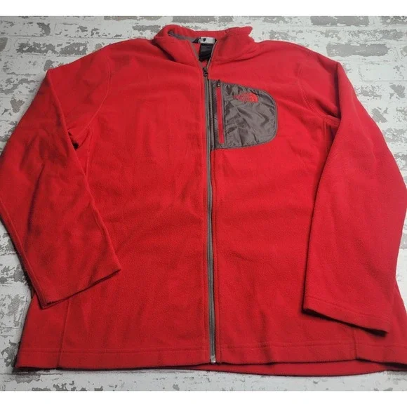 The North Face Full Zip‎ Red Fleece Jacket Men's XL