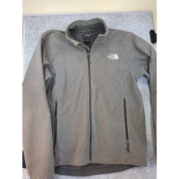The North Face Mens Gray Full Zip Fleece Jacket Mock Neck Size Small S/P