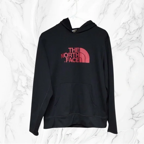 The North Face Black Hoodie with red Logo size medium