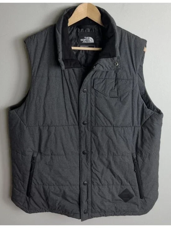 The North Face Grey Quilted Insulated Puffer Vest NF00CYK2 Size Large Men’s