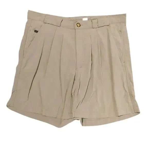 The North Face Outdoor Trail Performance Chino Shorts Pleated Beige Mens Medium