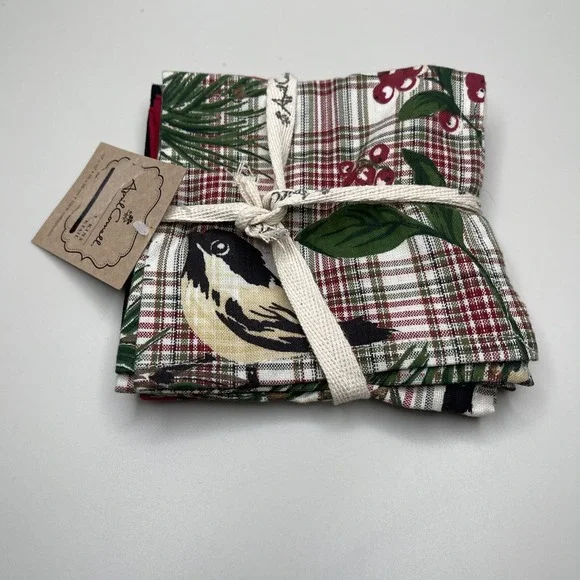 April Cornell Christmas Napkins Cocktail Dinner 10