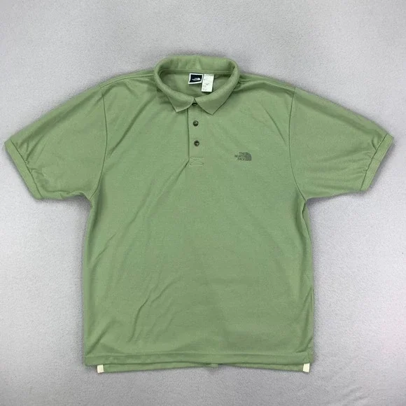 The North Face Polo Shirt Mens M Green‎ Performance Short Sleeve USA Made