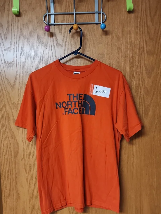 The North Face Orange Tee with Dark Logo mens M number 1182