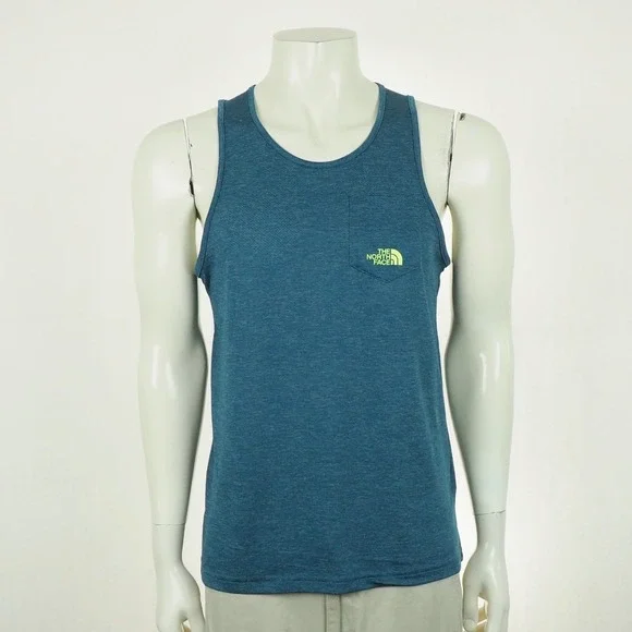 The North Face FlashDry Tank Top Shirt Mens Small Blue Outdoor Training Workout