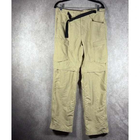 The North Face Pants Mens 32 Tan Paramount Peak Hiking Zip Off Legs Belted Gorp