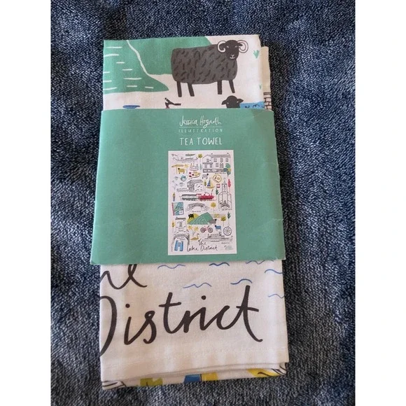 NWT Jessica Hogarth Tea Towel White Kitchen Towel Made in UK‎