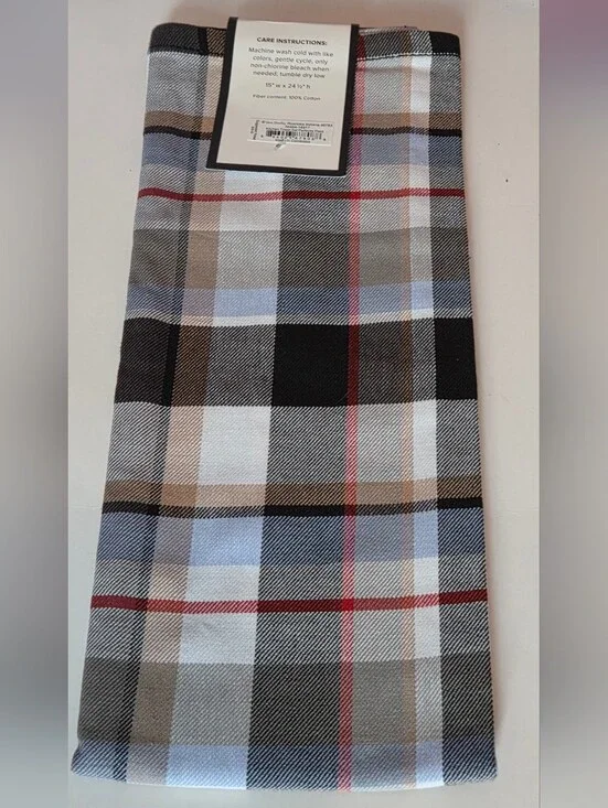 Vera Bradley Plaid Kitchen Towels Set of 2 NWT