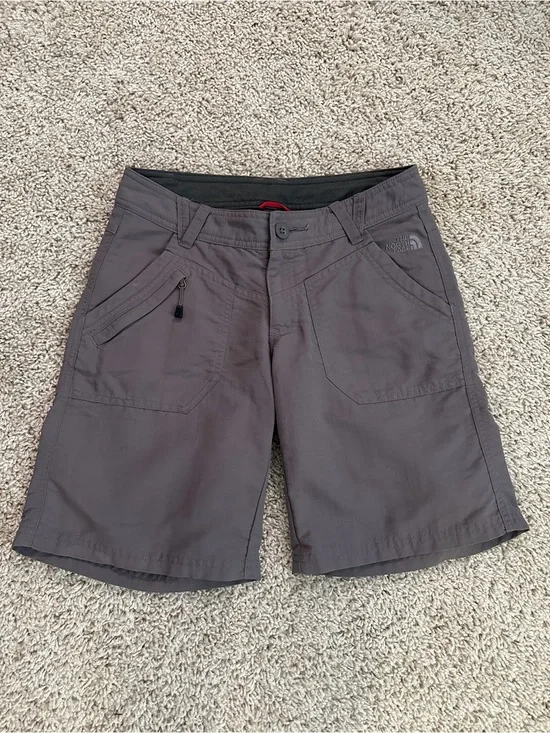 North Face Gray Hiking Trail Shorts Zip Pocket Size XS