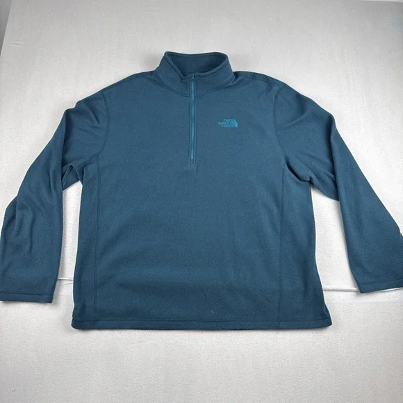North Face Mens Bluish Green Quarter Zip XL comfort outerwear