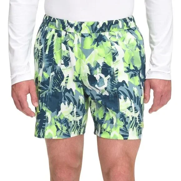 The North‎ Face Class V Pull-On Shorts Men Medium Green Tropical Camo Printed