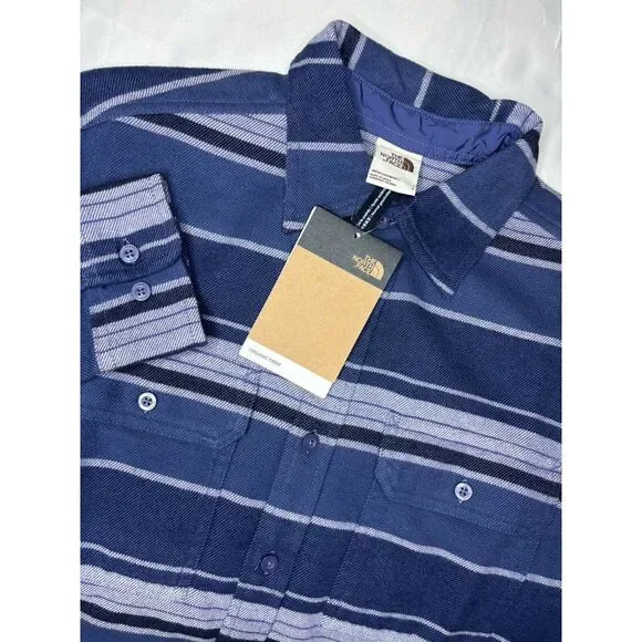 The North Face Arroyo Long Sleeve Flannel Shirt Cave Blue Men Size Small $90 NWT