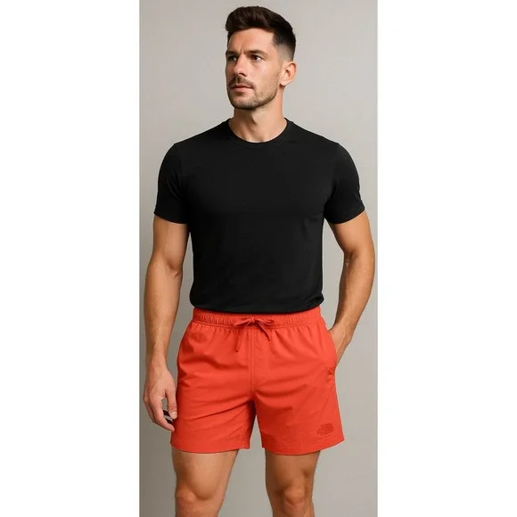 The North Face Mens Class V Water‎ Shorts Horizon Red 5 Inch Inseam Size Large