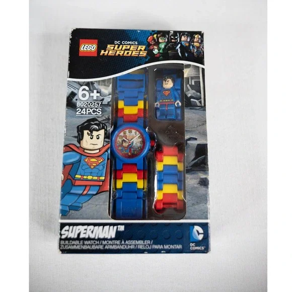 LEGO Superman Buildable Watch Kids Blue Red New Open Box 8020257 DC 2015