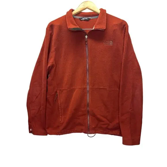 The‎ North Face TKA 100 Glacier Full Zip Fleece Jacket Rust Orange Mens Large