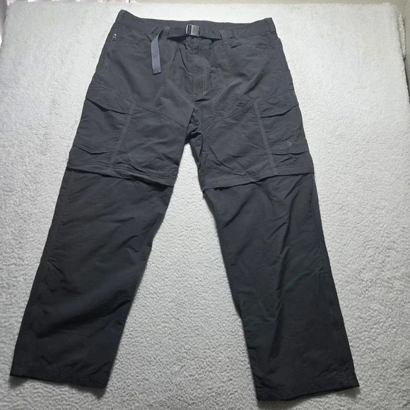 The‎ North Face Convertible Pants Mens 28x30 Size XL Charcoal Gray Belted