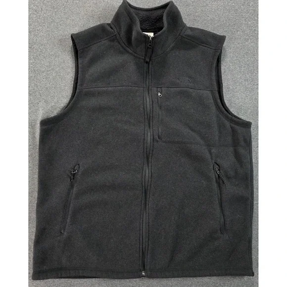 The North Face‎ Gordon Lyons Vest Mens XL Heather Black Fleece Lined Full Zip