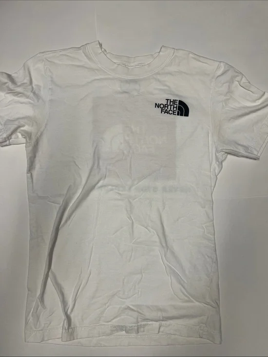 The North Face White Short-Sleeve Tee with Black Logo