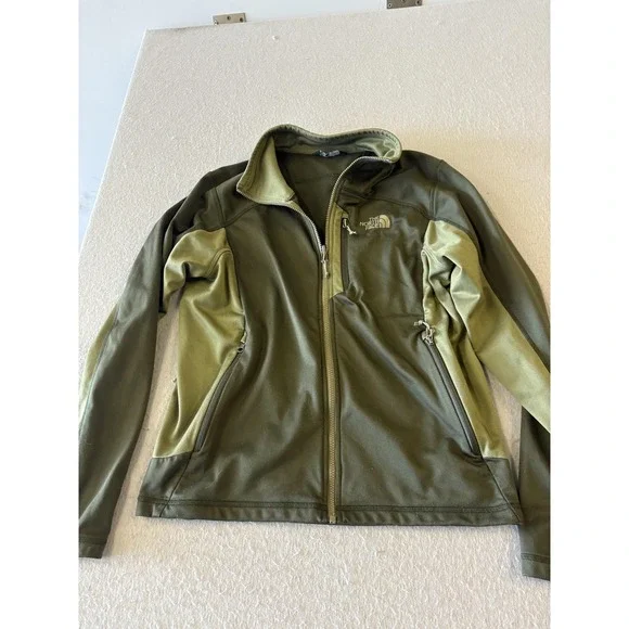 The North Face Jacket Mens Medium Green Softshell Windbreaker Full Zip‎ Hiking